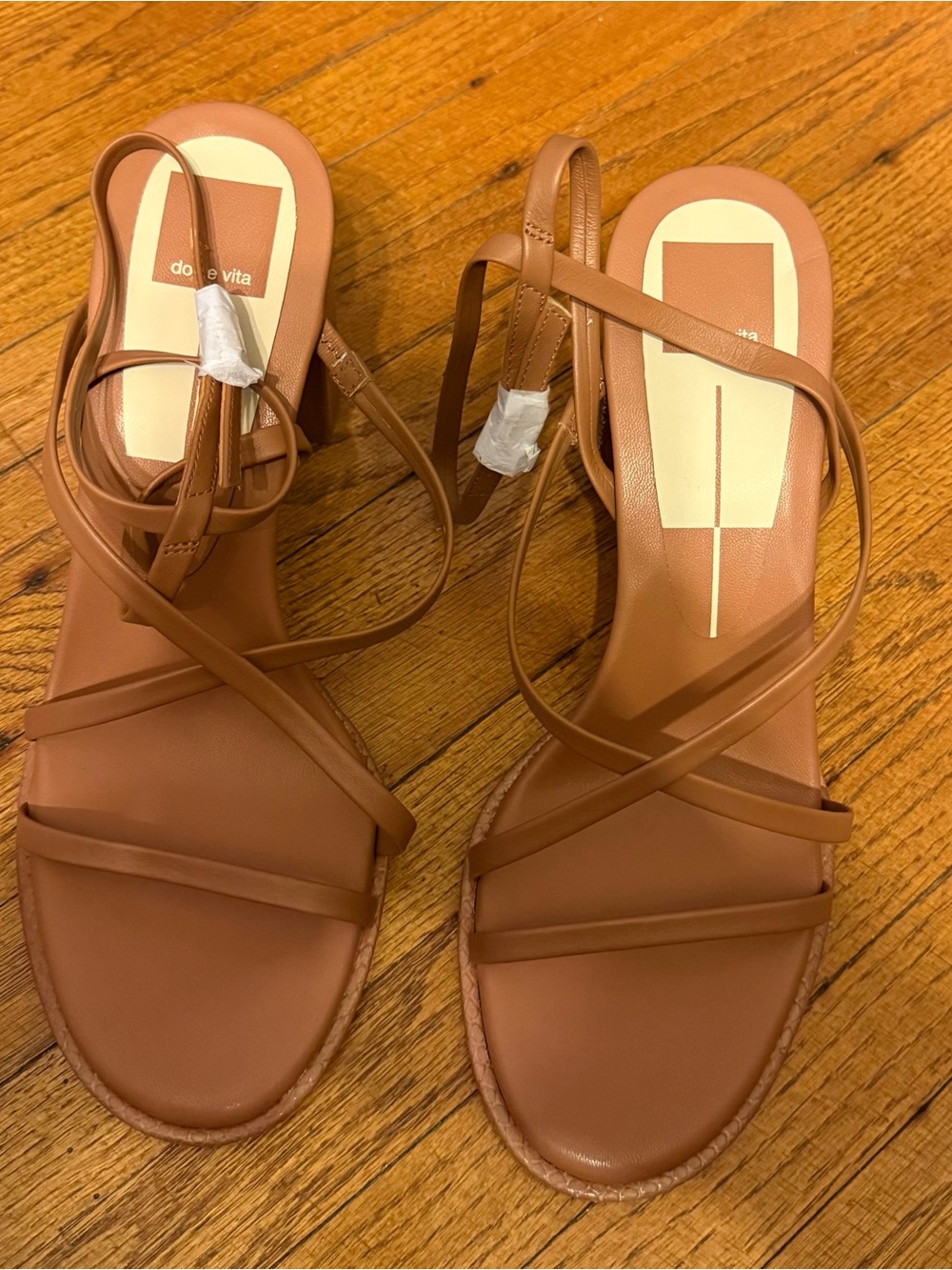 Dolce Vita Cognac Strappy Lace-Up Sandals